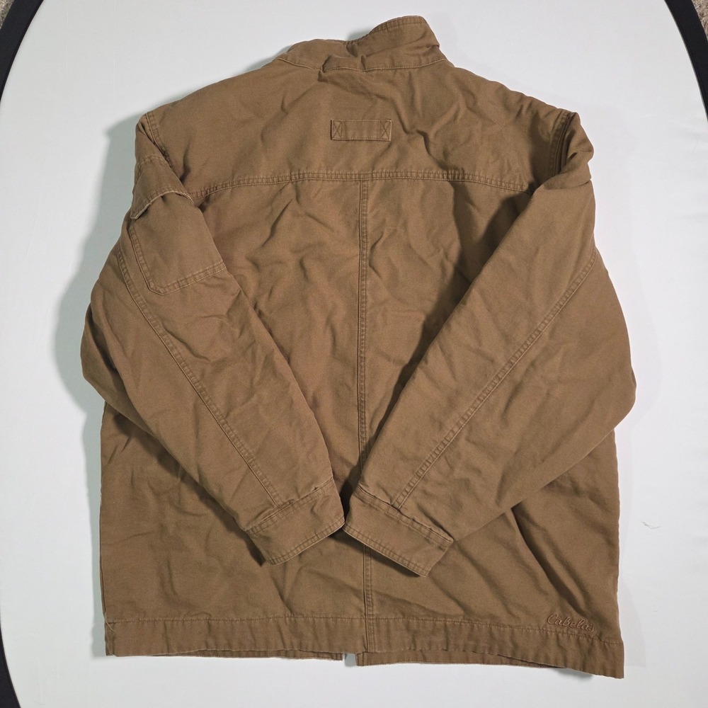 Cabelas Chore Jacket Mens XL Canvas Sherpa Lined Field Coat Brown - Picture 9 of 12